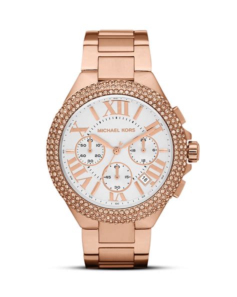 michael kors rose gold tone camille glitz watch 43mm|camille rose gold tones.